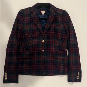 J. Crew Plaid Blazer in Red and Green woman’s 4 wool